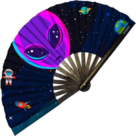 Large Folding Fan Alien - Picture 1 of 6